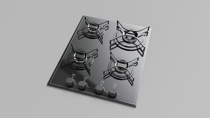 Gas Cooktop 3D model 4
