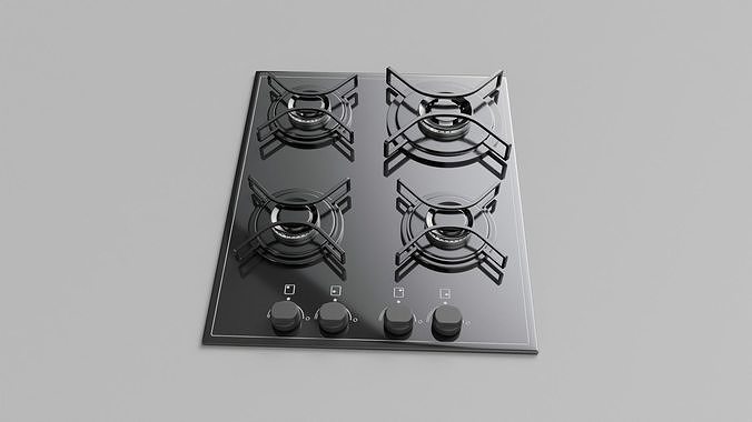 Gas Cooktop 3D model 2