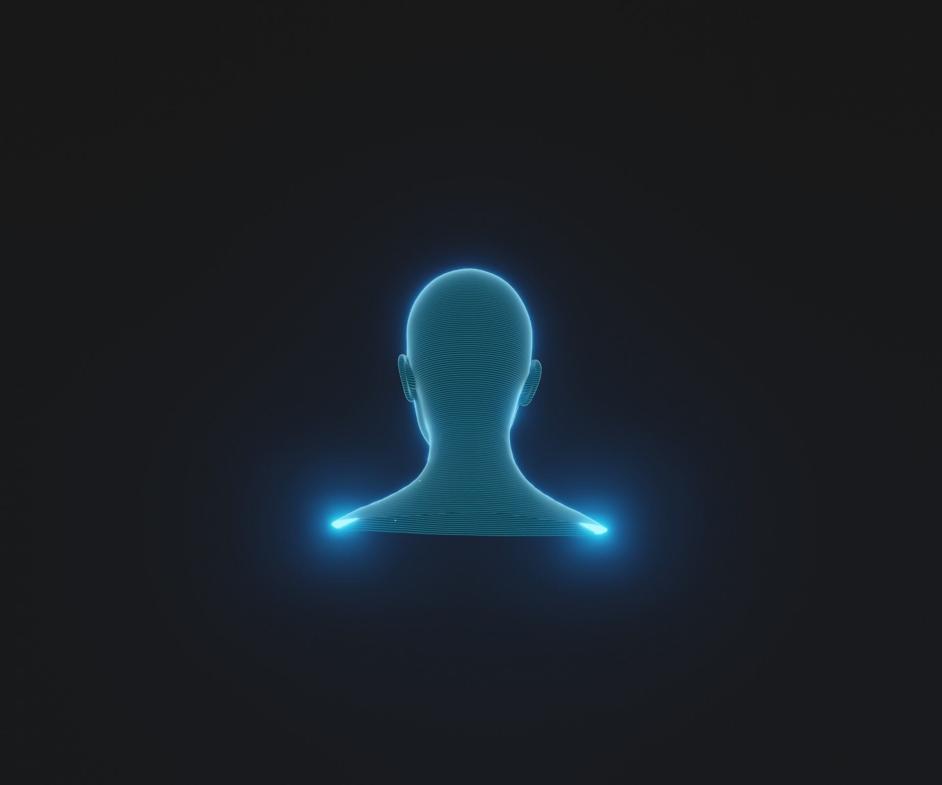 Hologram Male Female Head 3D Model Animated Facial Expressions 3D Model Collection_14