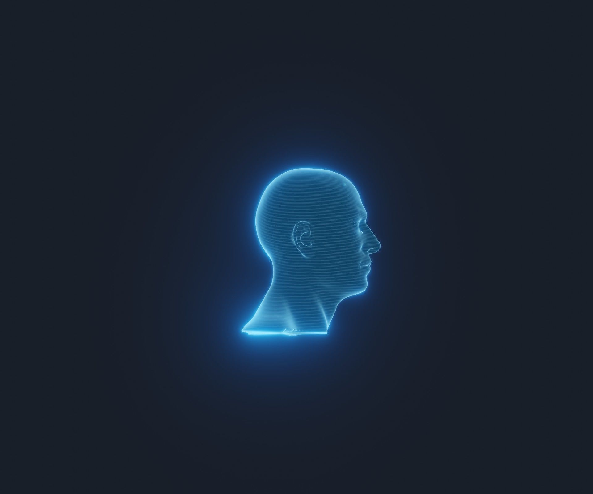 Hologram Male Female Head 3D Model Animated Facial Expressions 3D Model Collection_27