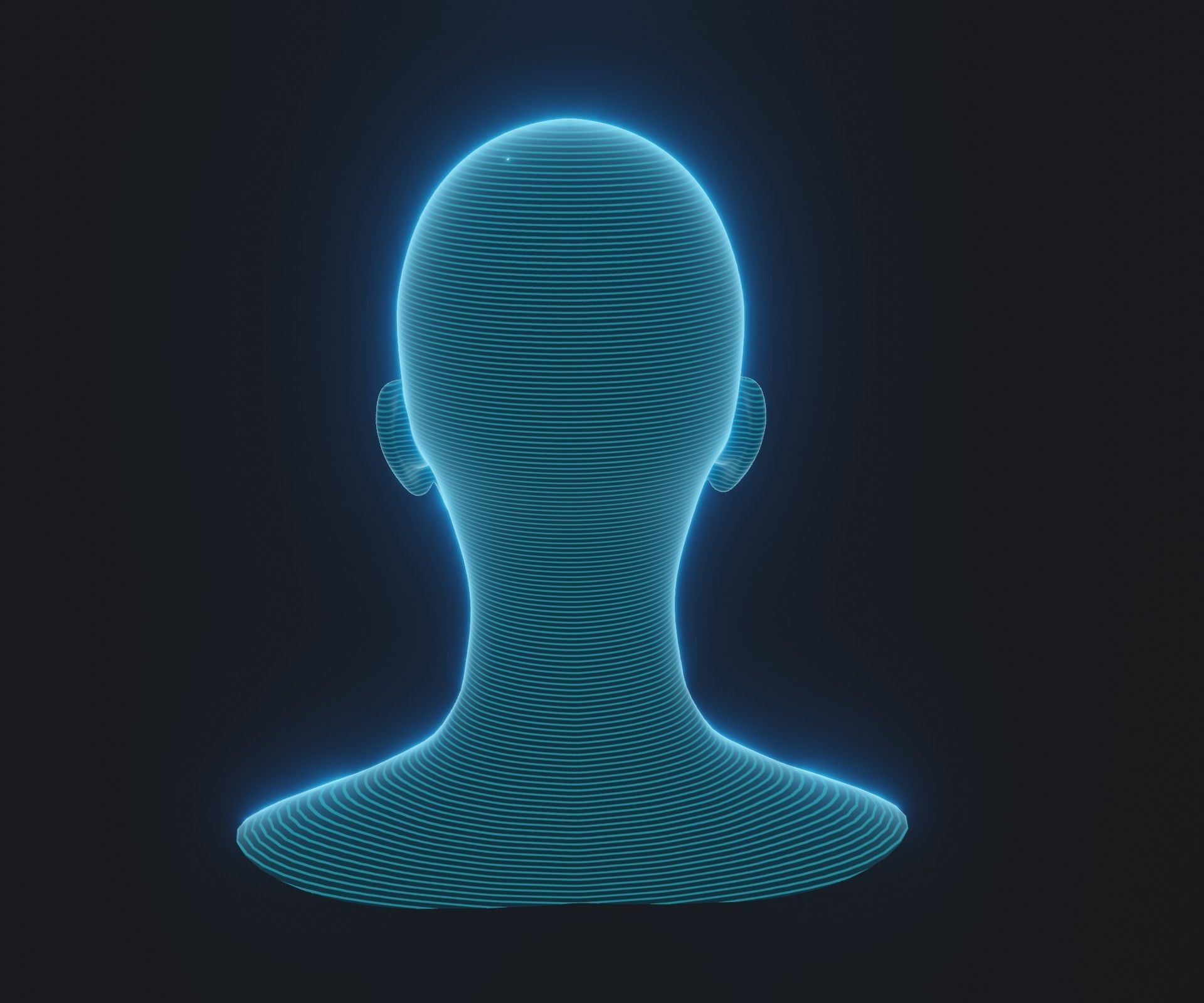 Hologram Male Female Head 3D Model Animated Facial Expressions 3D Model Collection_9