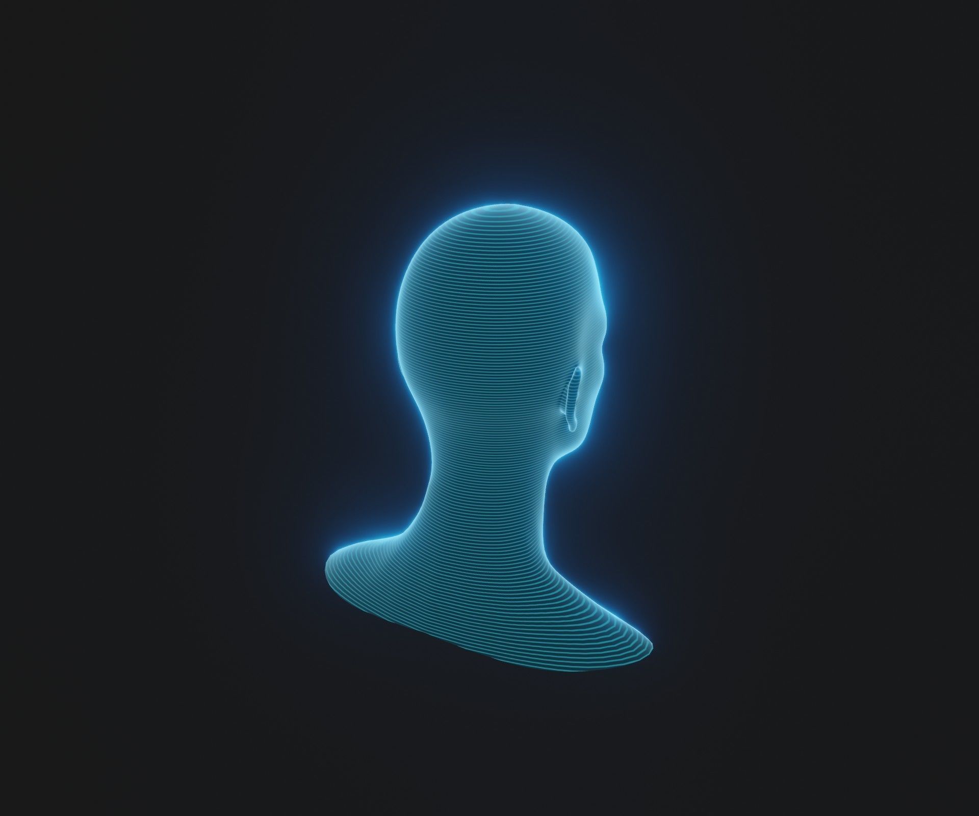 Hologram Male Female Head 3D Model Animated Facial Expressions 3D Model Collection_16