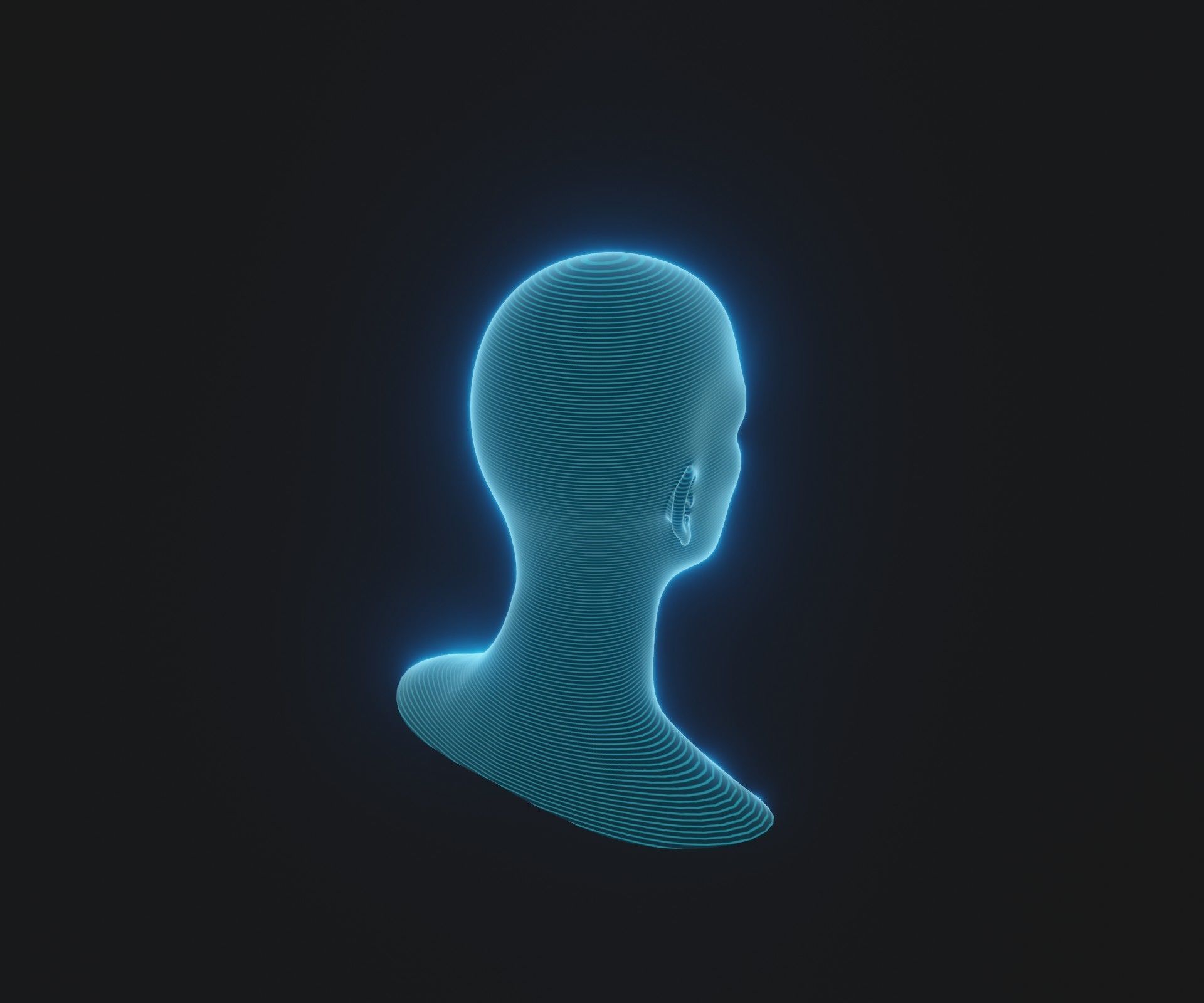 Hologram Male Female Head 3D Model Animated Facial Expressions 3D Model Collection_21