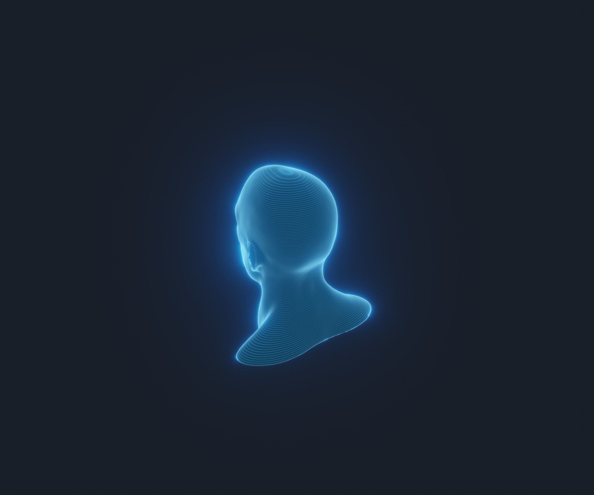 Hologram Male Female Head 3D Model Animated Facial Expressions 3D Model Collection_39