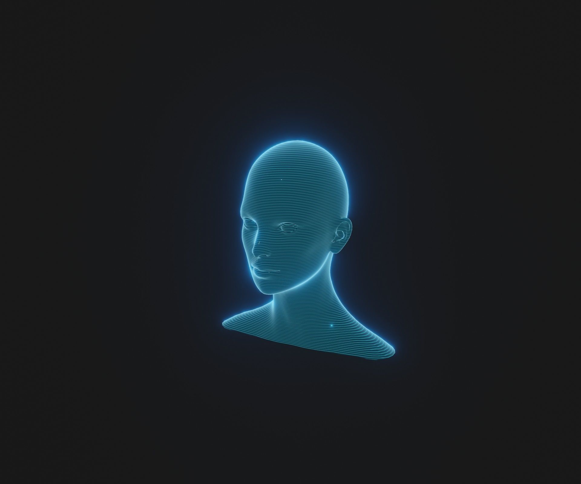 Hologram Male Female Head 3D Model Animated Facial Expressions 3D Model Collection_4