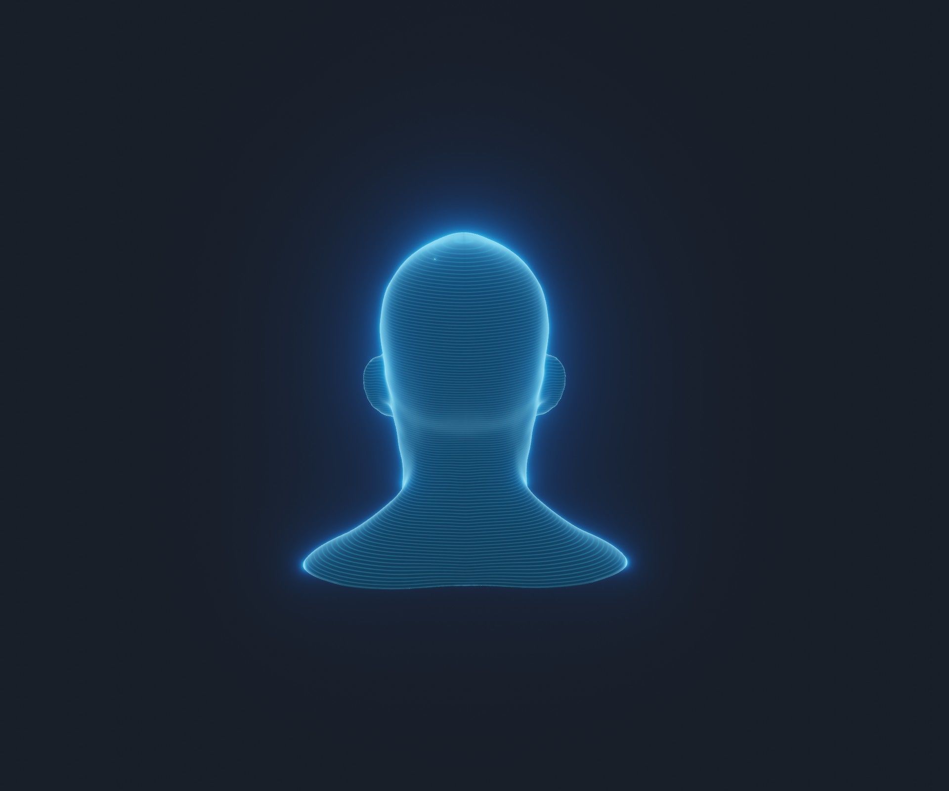 Hologram Male Female Head 3D Model Animated Facial Expressions 3D Model Collection_26