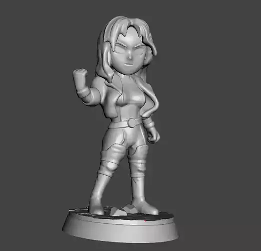 Rogue Girl Chibi 3d model for 3d printing 