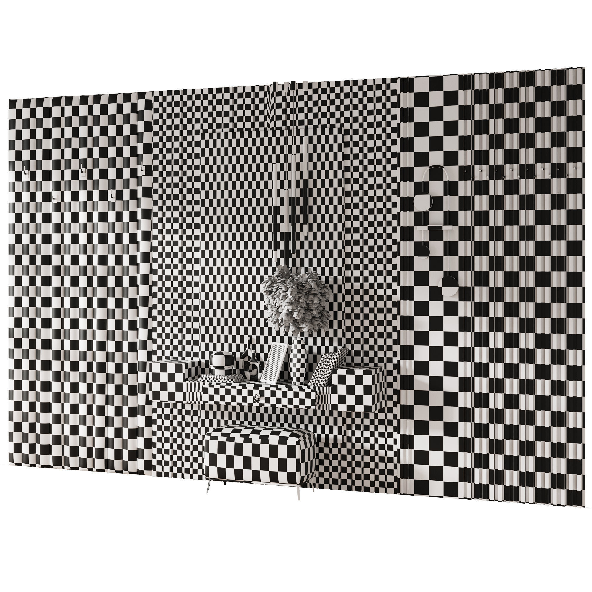 Hallway Set  N8  1 3D model_6