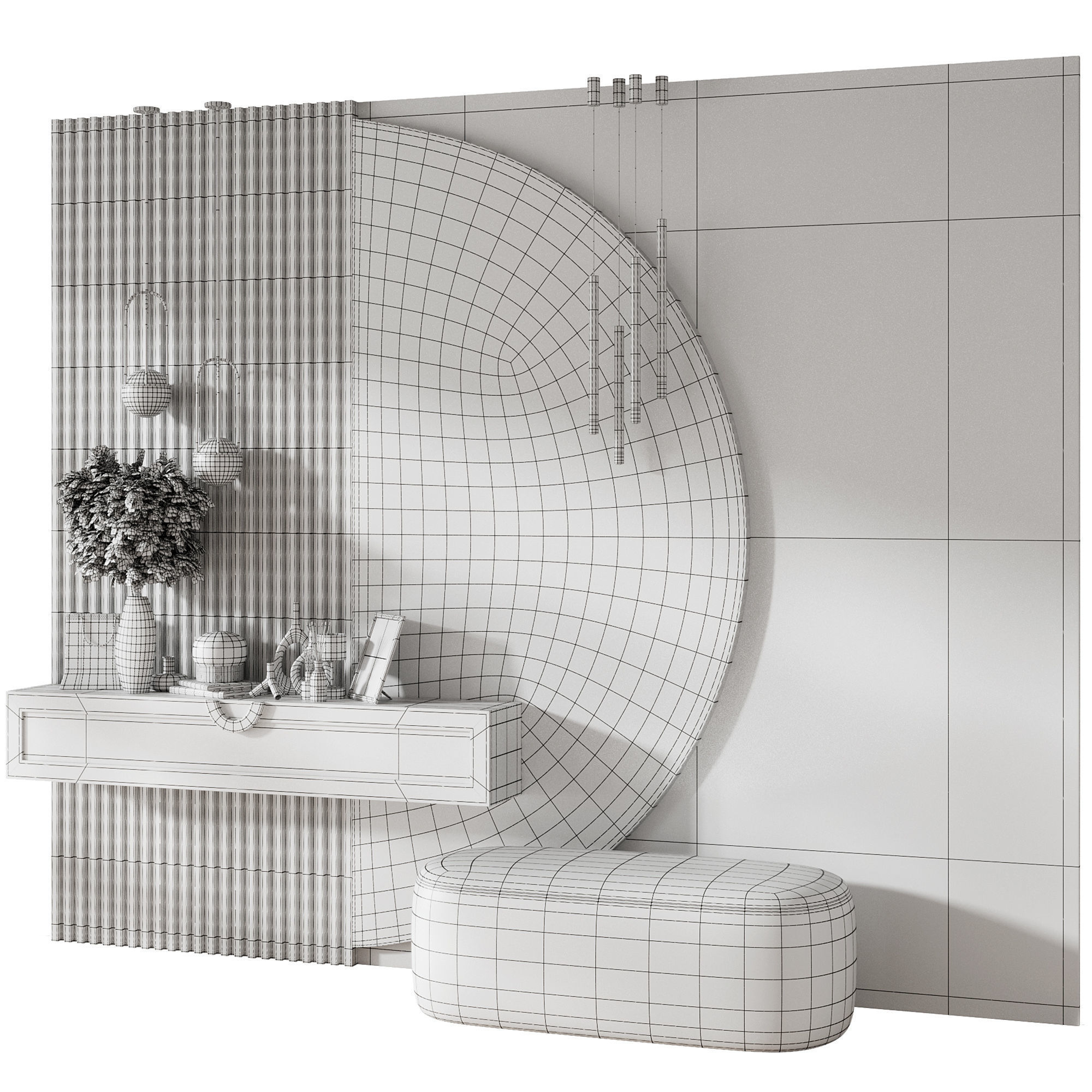 Hallway Set  N10 3D model_5