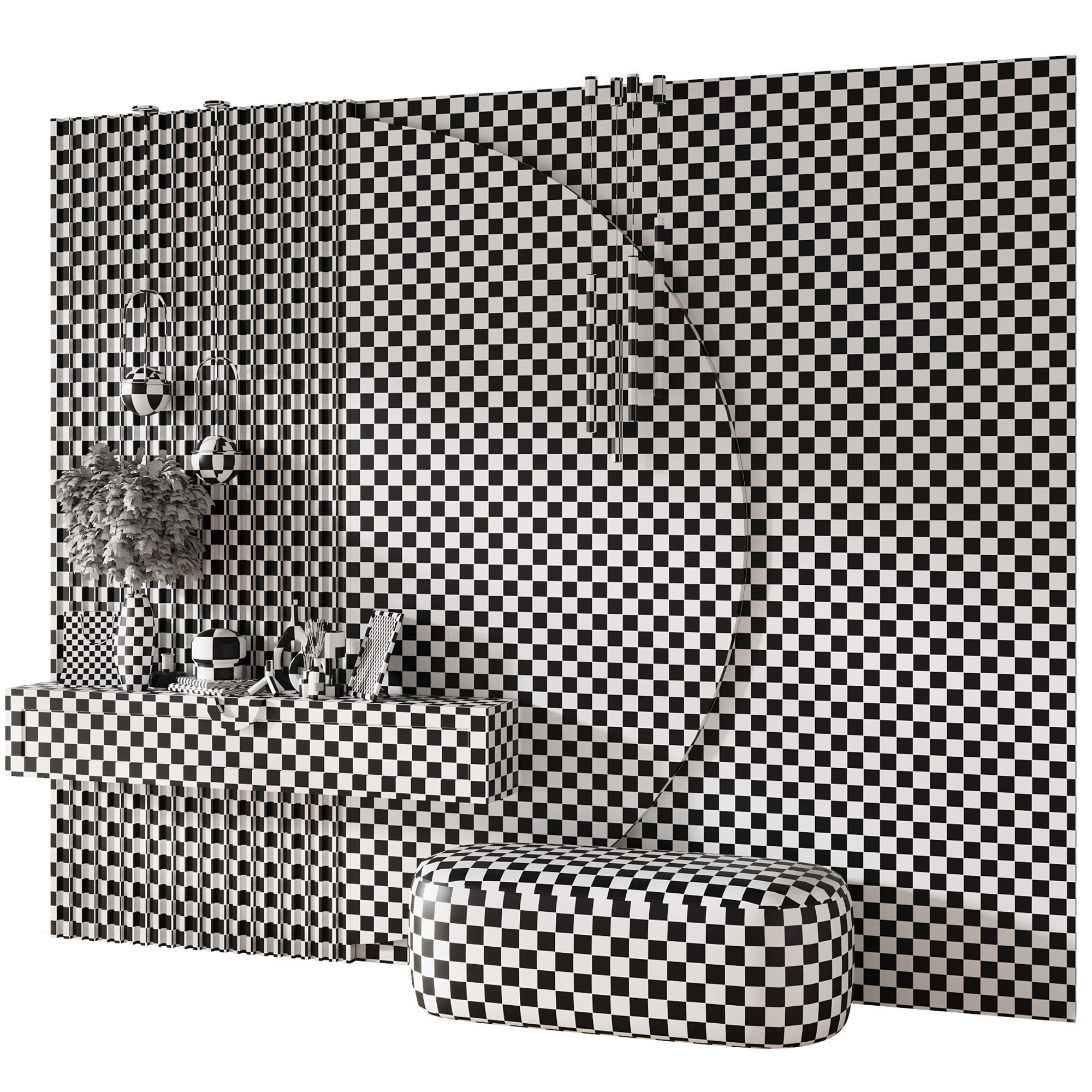 Hallway Set  N10 3D model_6