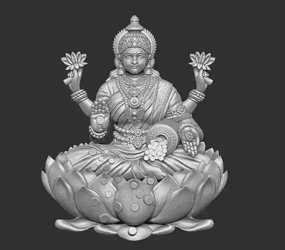 LAKSHMI MATA II INDIAN GODDESSIILAXMIIITEMPLE JEWELRY  3D print model
