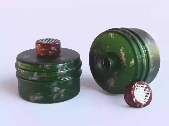 Green gas face mask filter