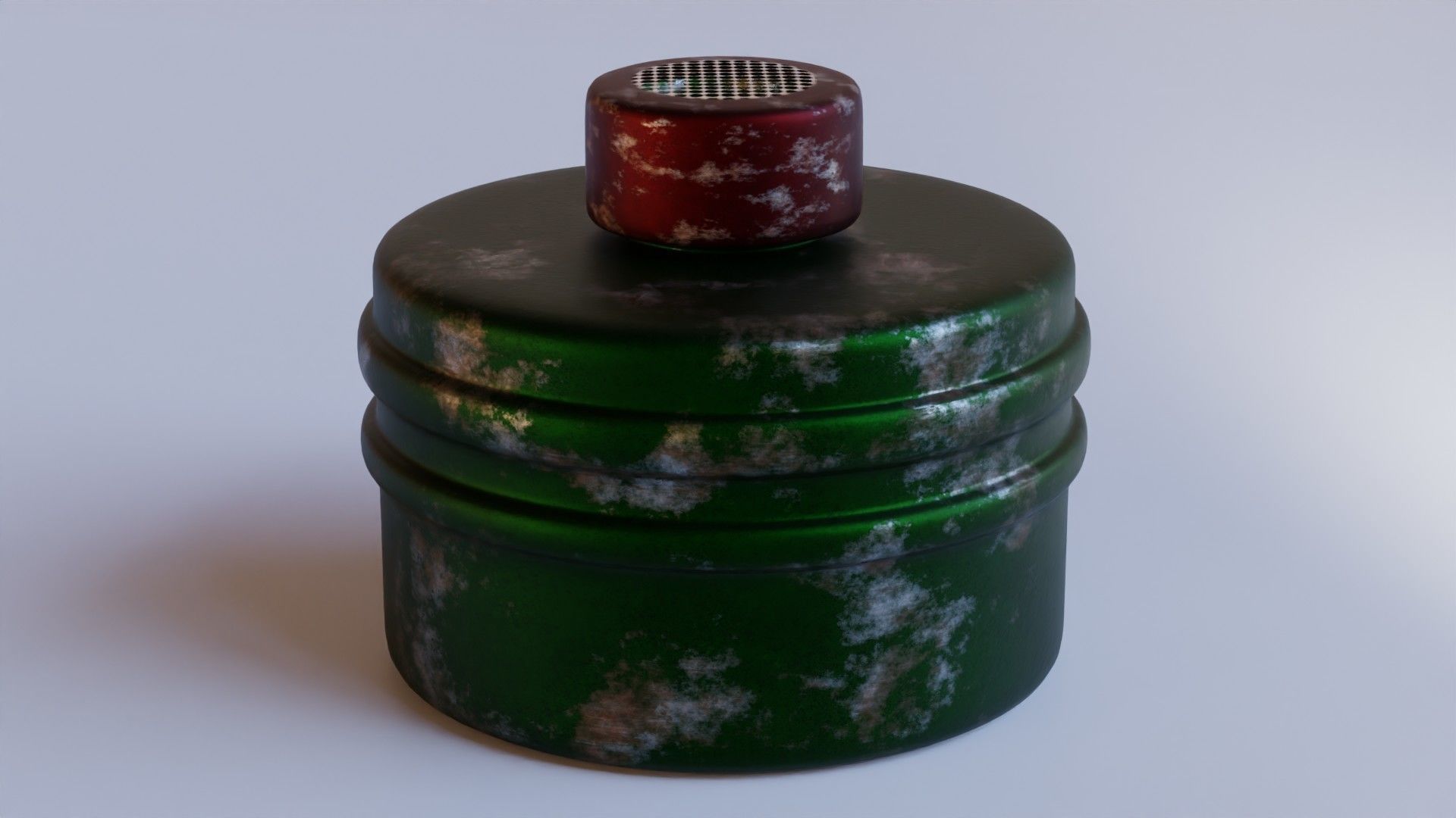 Green gas face mask filter Low-poly 3D model_2