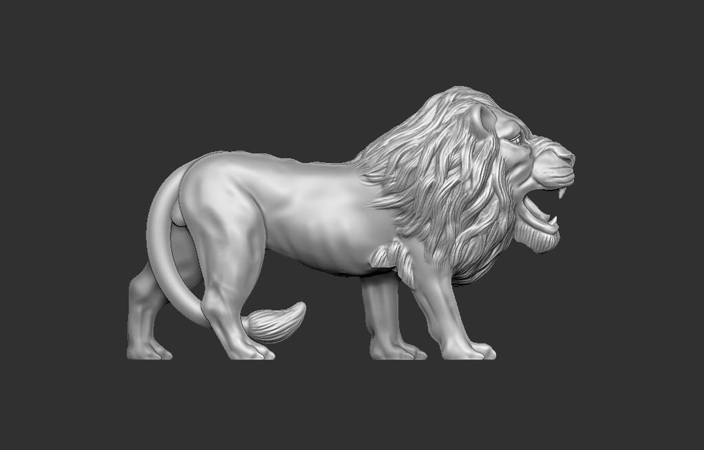 LION FULL BODY IN 2 PERT II SCOOPED INSIDE  3D print model_1