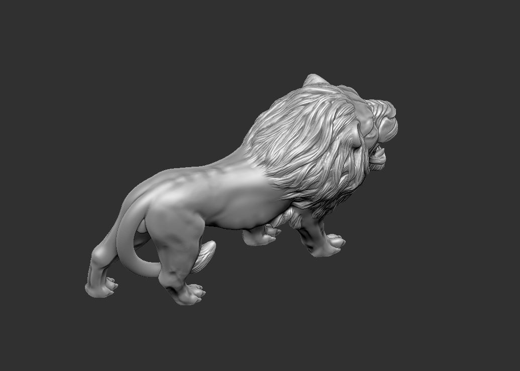 LION FULL BODY IN 2 PERT II SCOOPED INSIDE  3D print model_2