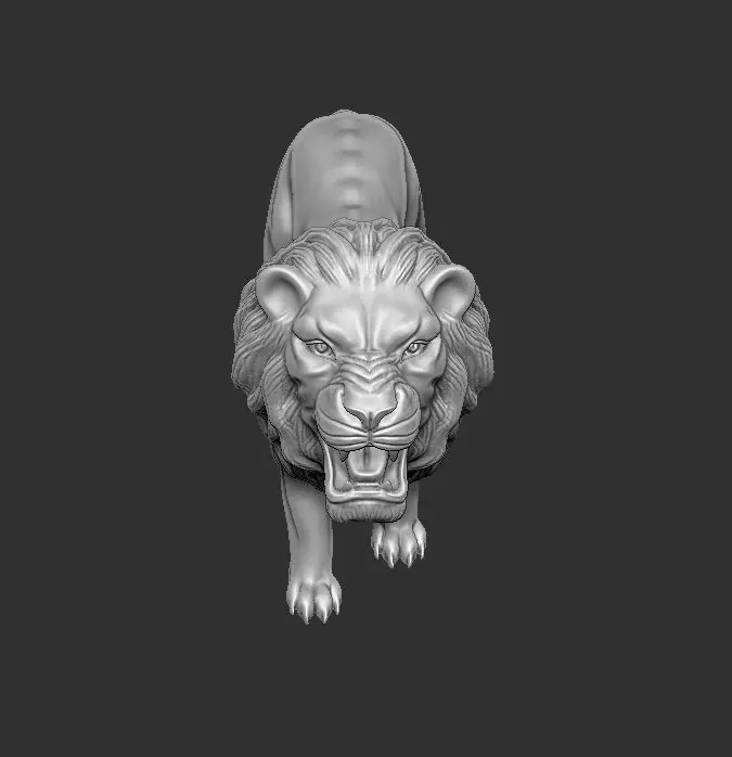 LION FULL BODY IN 2 PERT II SCOOPED INSIDE  3D print model_0