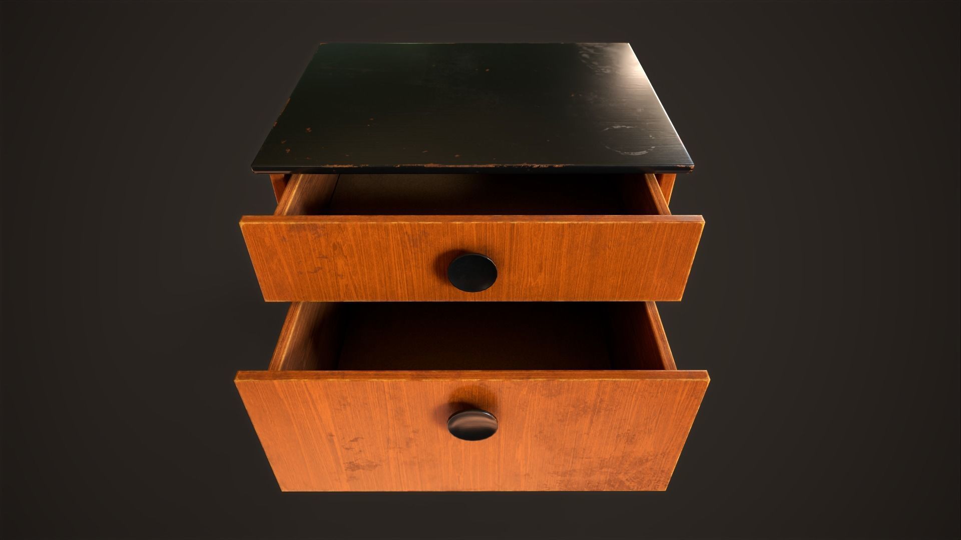 Three retro nightstands Low-poly 3D model_18