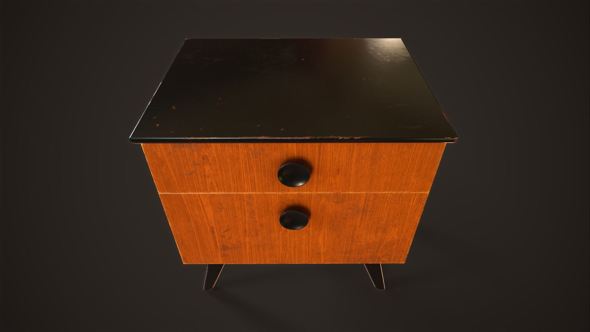 Three retro nightstands Low-poly 3D model_17