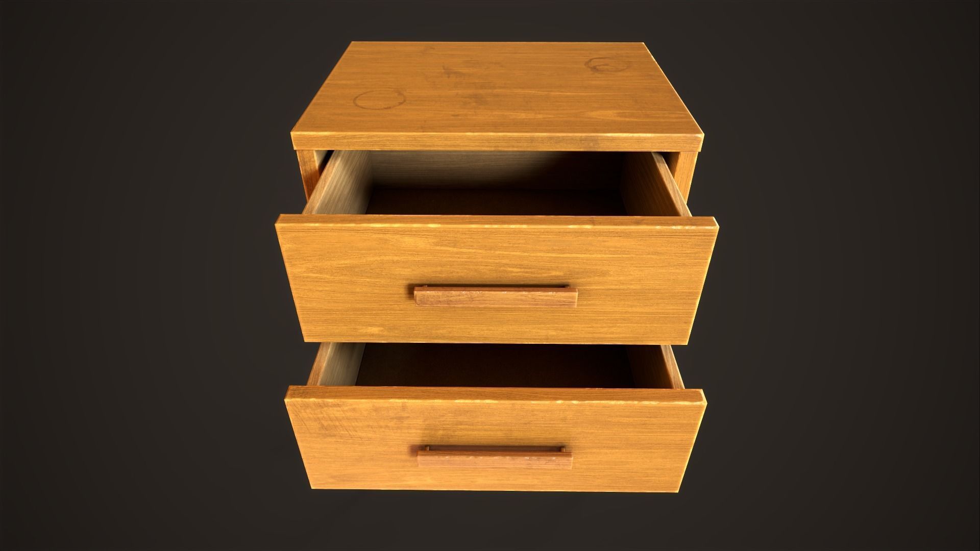 Three retro nightstands Low-poly 3D model_16