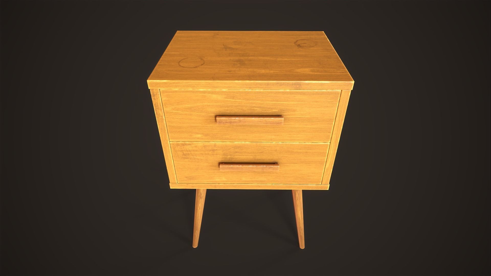 Three retro nightstands Low-poly 3D model_15