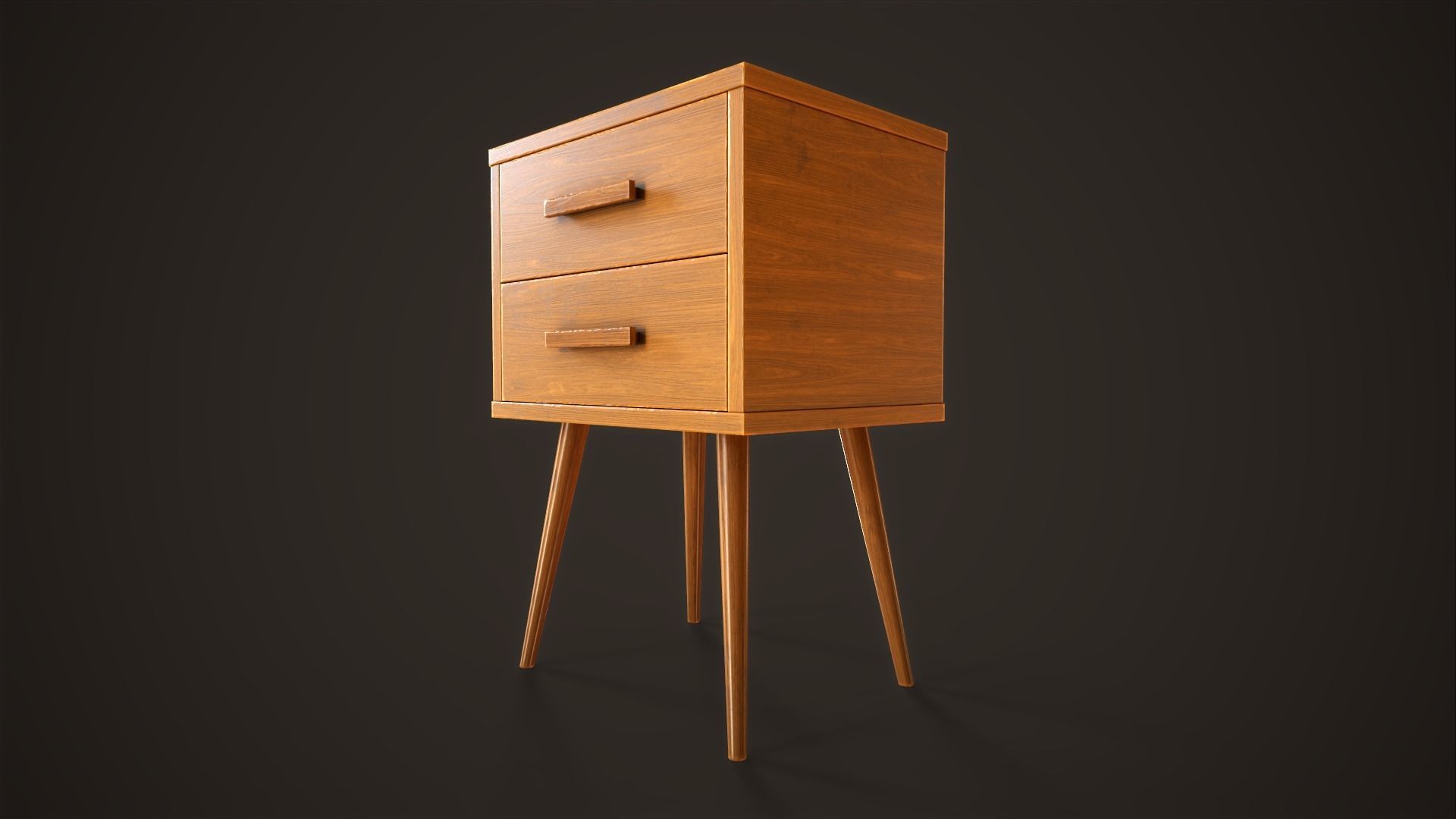 Three retro nightstands Low-poly 3D model_5