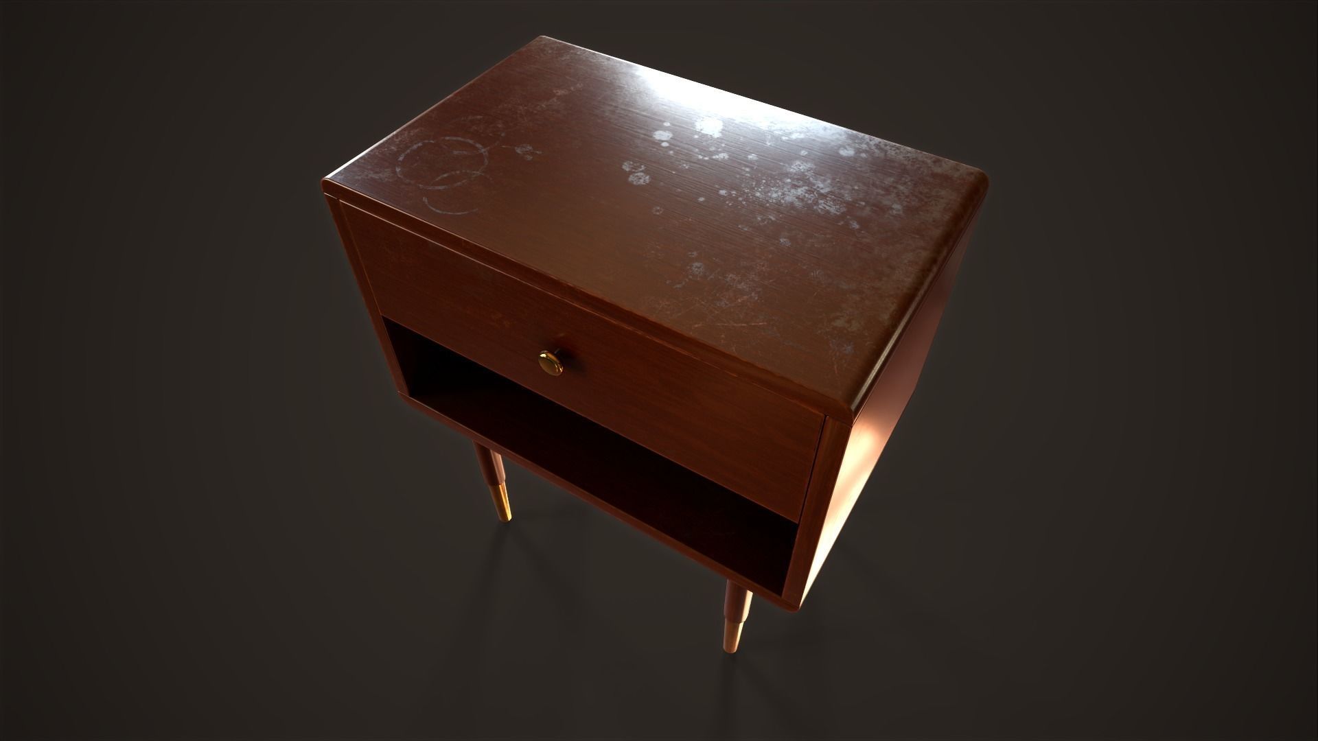 Three retro nightstands Low-poly 3D model_27