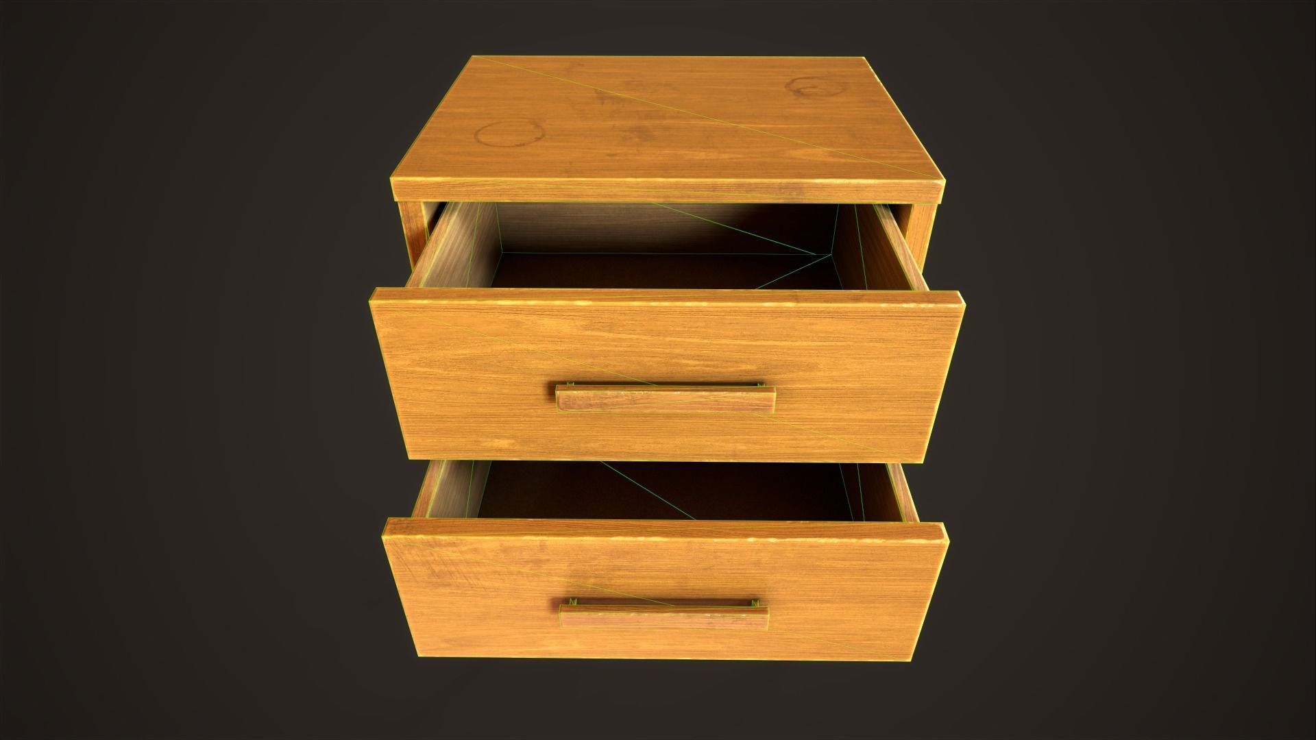Three retro nightstands Low-poly 3D model_22