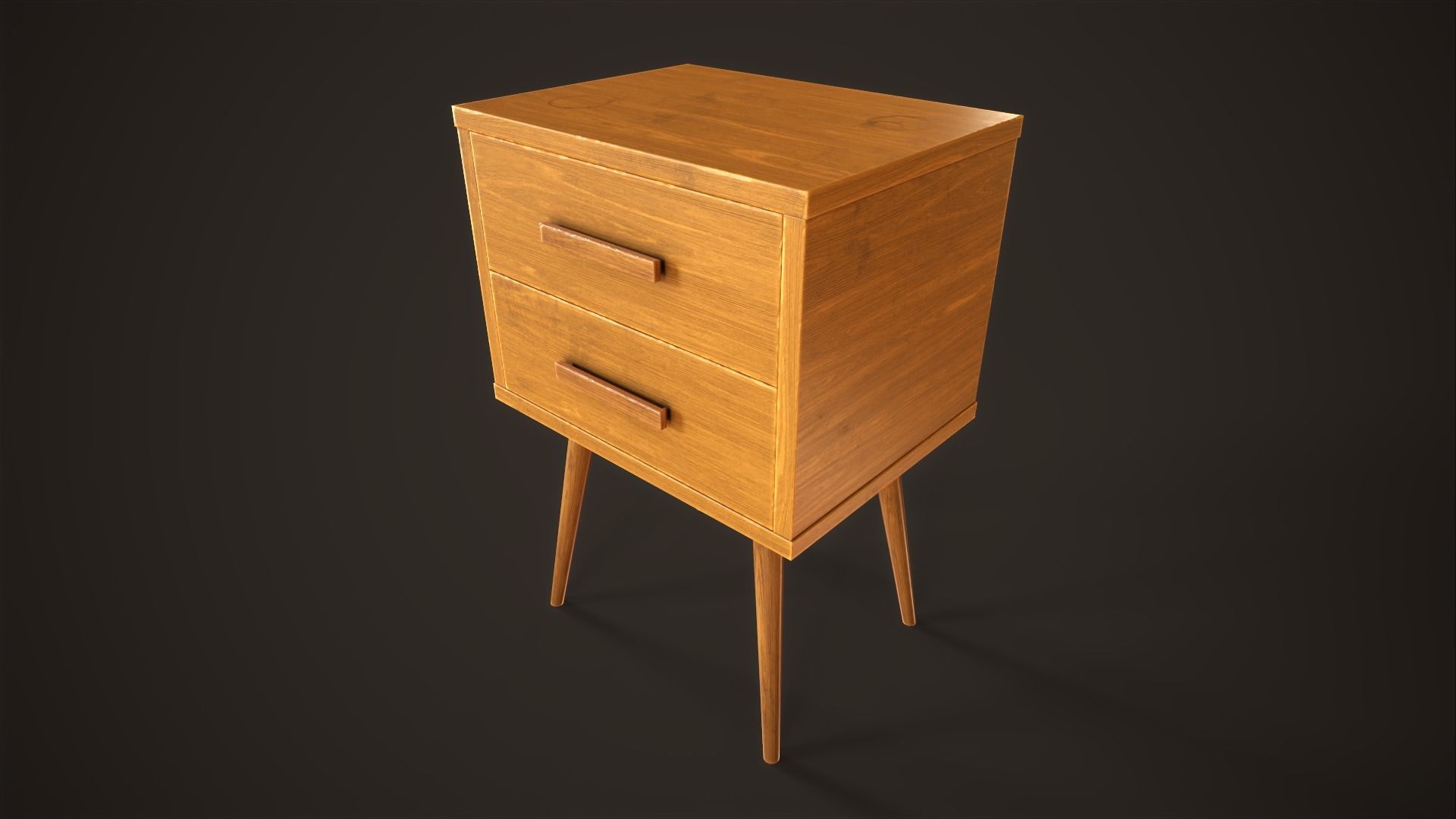 Three retro nightstands Low-poly 3D model_14