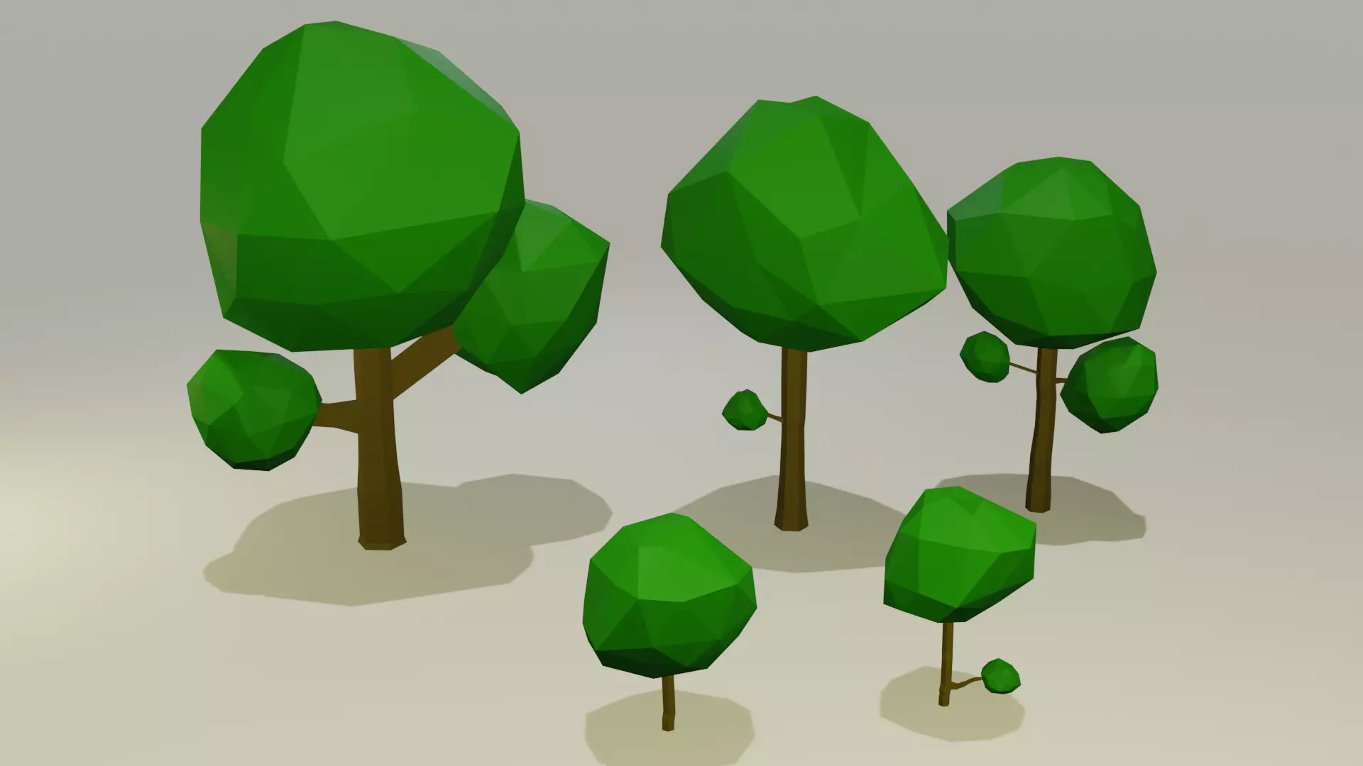 Mini Pack of Trees Low-poly 3D model