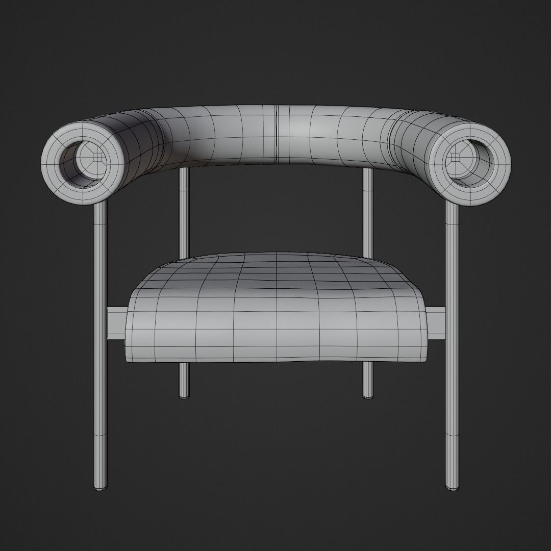 Font Easy Chair 3D model_8
