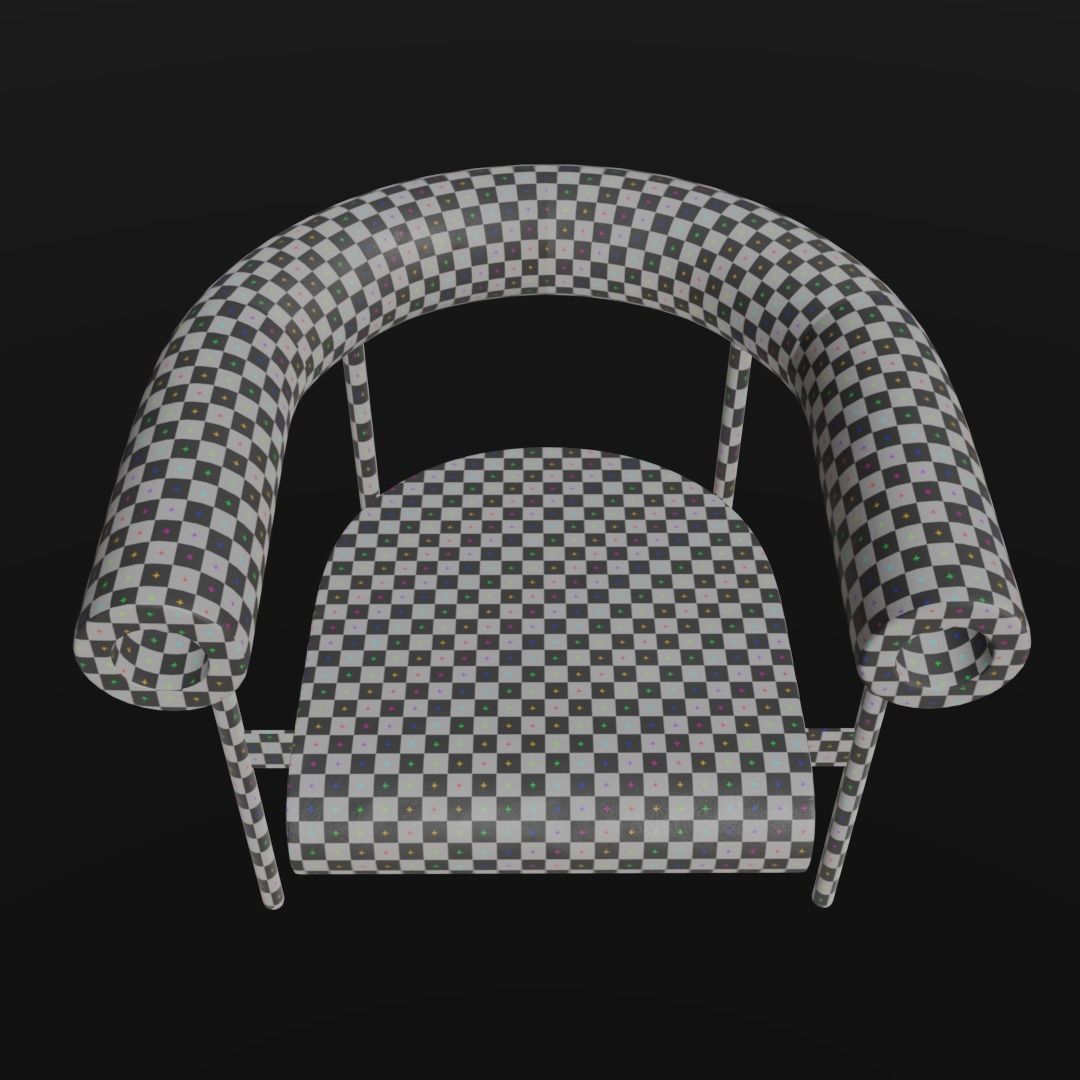 Font Easy Chair 3D model_7