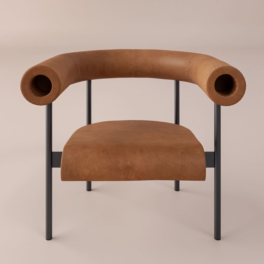 Font Easy Chair 3D model_1