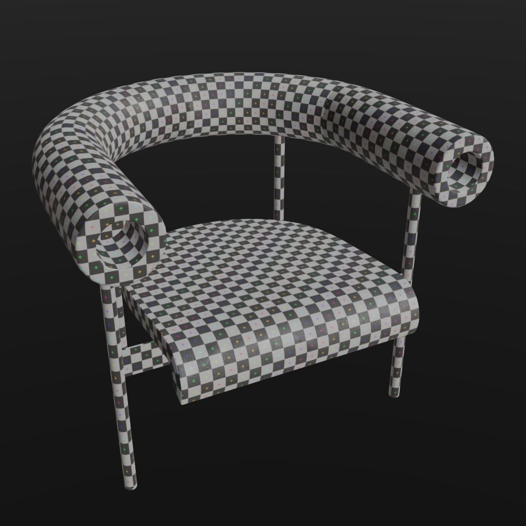 Font Easy Chair 3D model_5