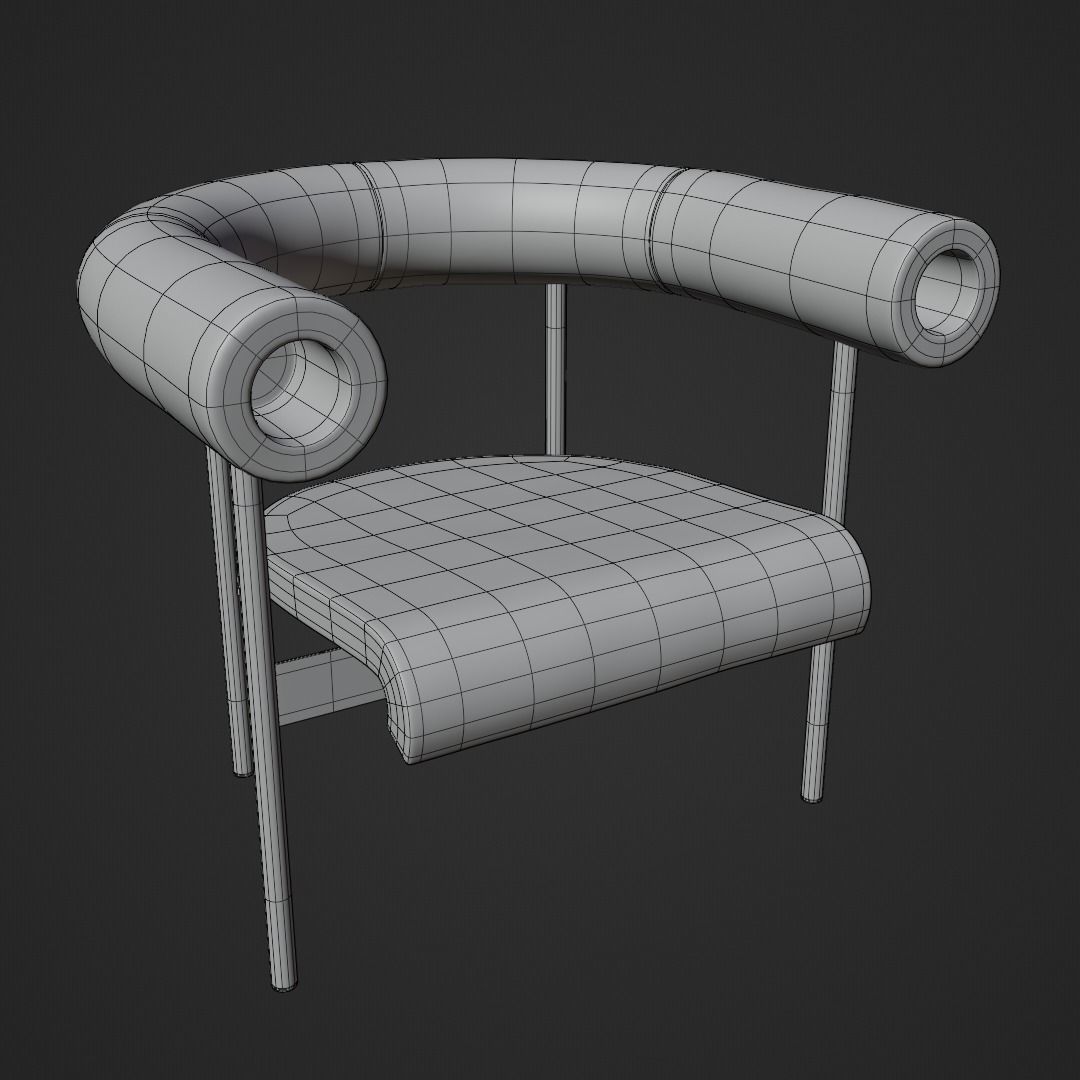 Font Easy Chair 3D model_4