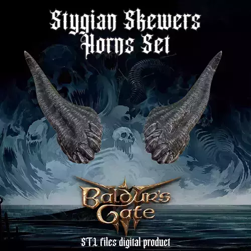 Fantasy Stygian Skewers Horns Set Baldurs Gate 3
