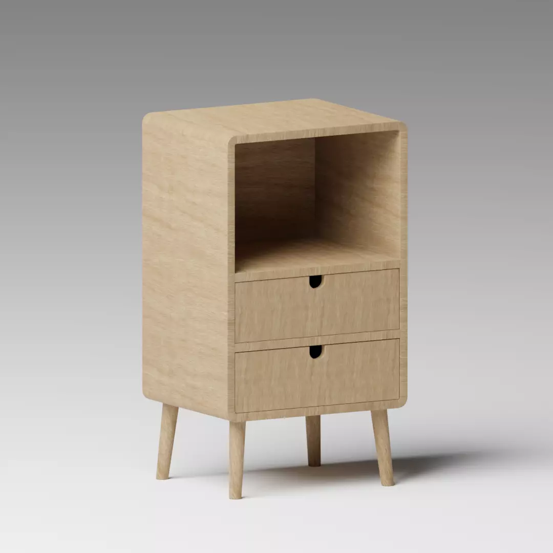 Wooden Bedside Table nightstand Free 3D model