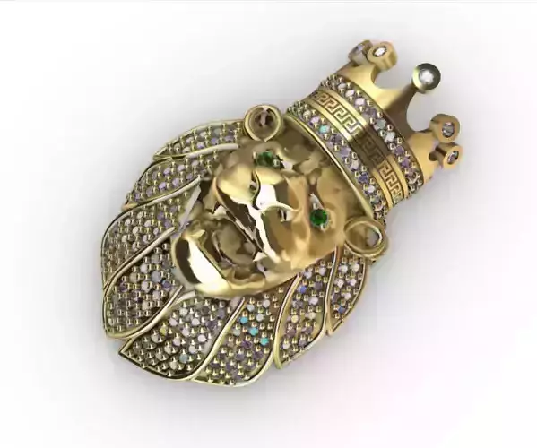 Lion Head  crown Pendant cabeza Leon  coronaDije