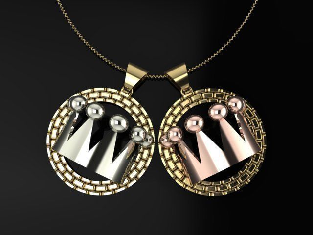 Crown Pendant 3D print model_7