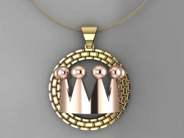 Crown Pendant 3D print model_2
