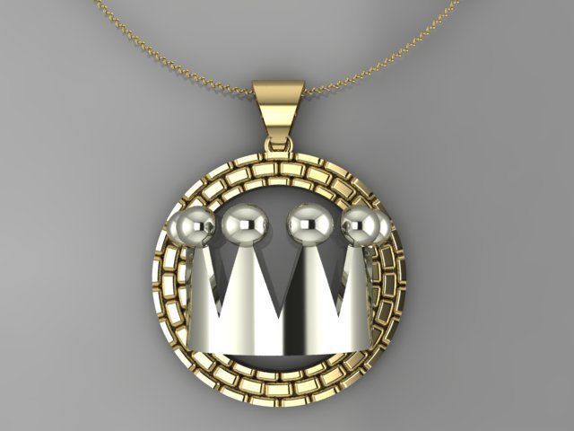 Crown Pendant 3D print model_1