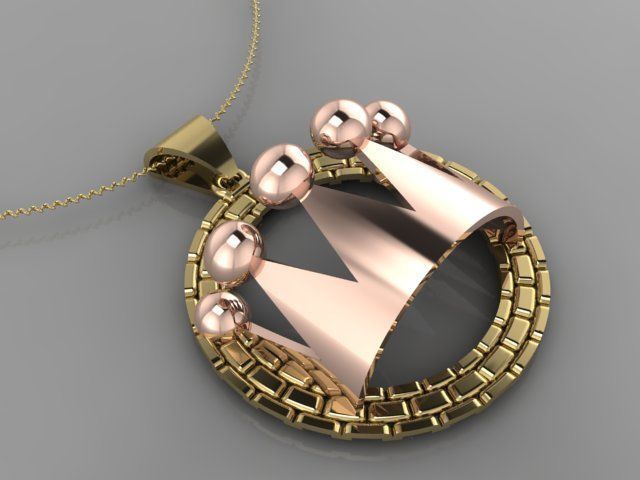 Crown Pendant 3D print model_3