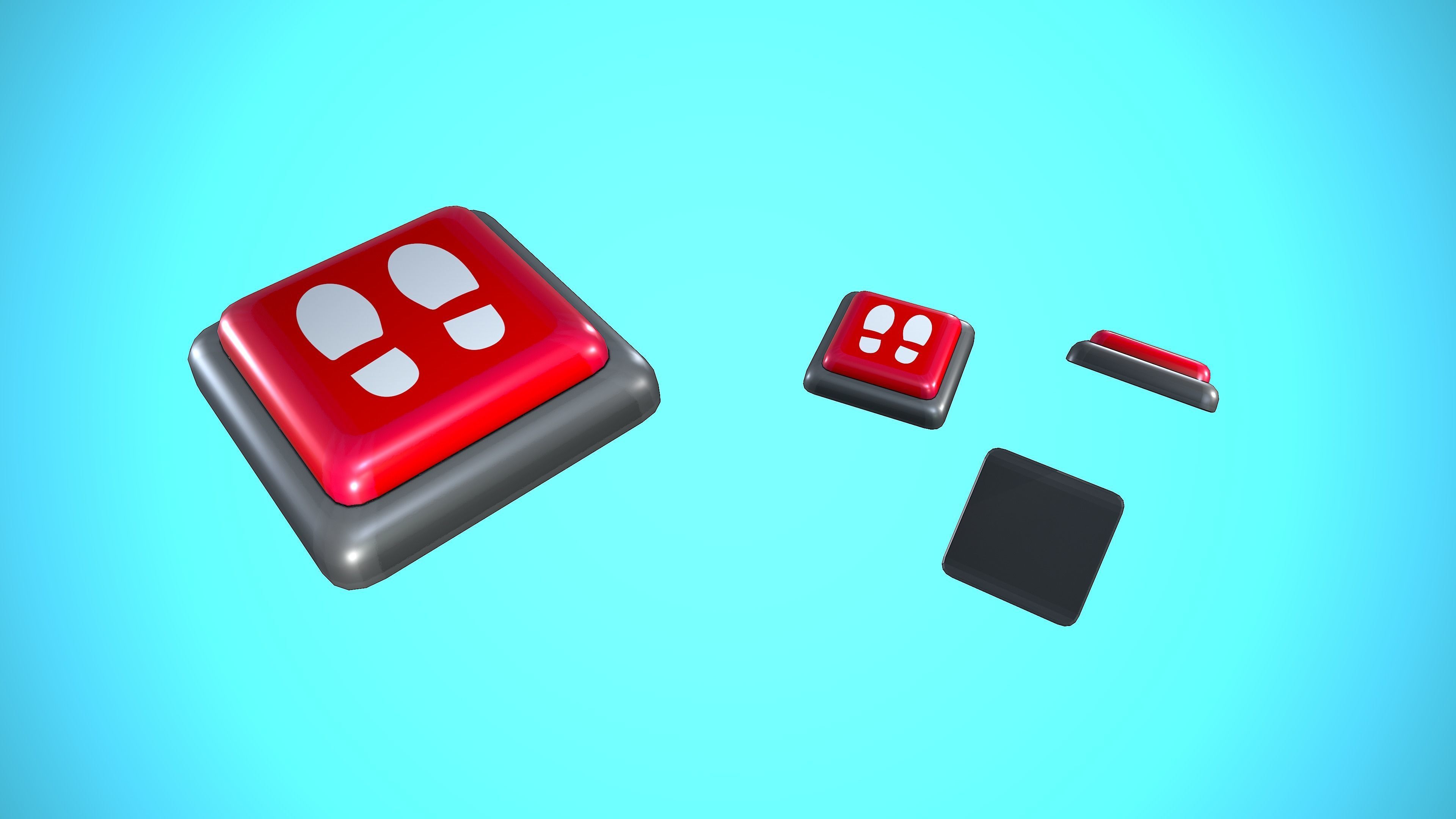 PRESSURE PLATE CARTOON STYLIZED Low-poly 3D model_4