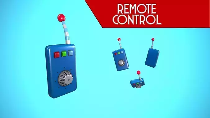 REMOTE CONTROL ROTATION BUTTON CARTOON STYLIZED Low-poly 3D model