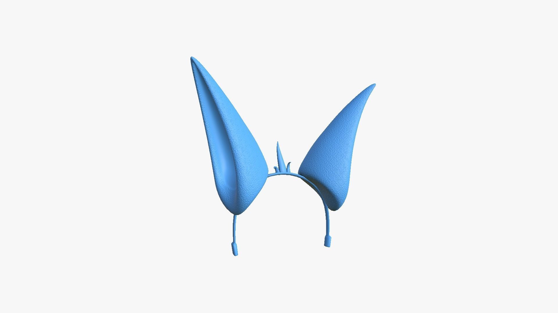 Furry Ears Tiara E01 Black - Headband Character Design Low-poly 3D model_13