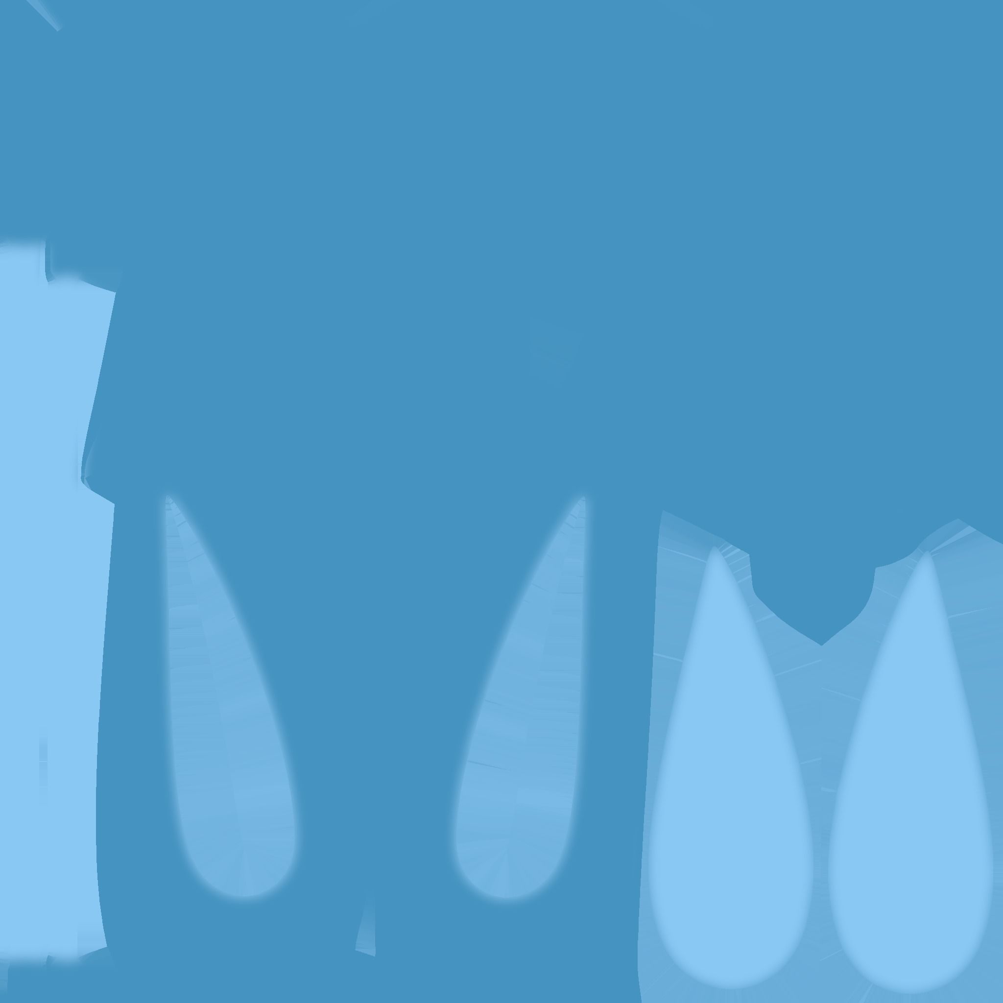 Furry Ears Tiara E03 Blue - Headband Character Design Low-poly 3D model_17