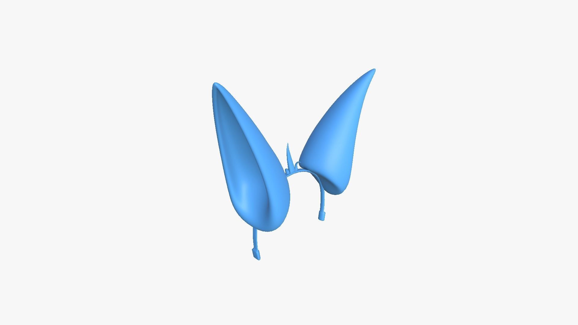 Furry Ears Tiara E03 Blue - Headband Character Design Low-poly 3D model_9