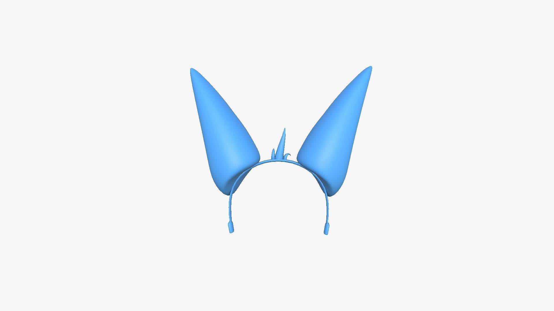 Furry Ears Tiara E04 Beige - Headband Character Design Low-poly 3D model_12
