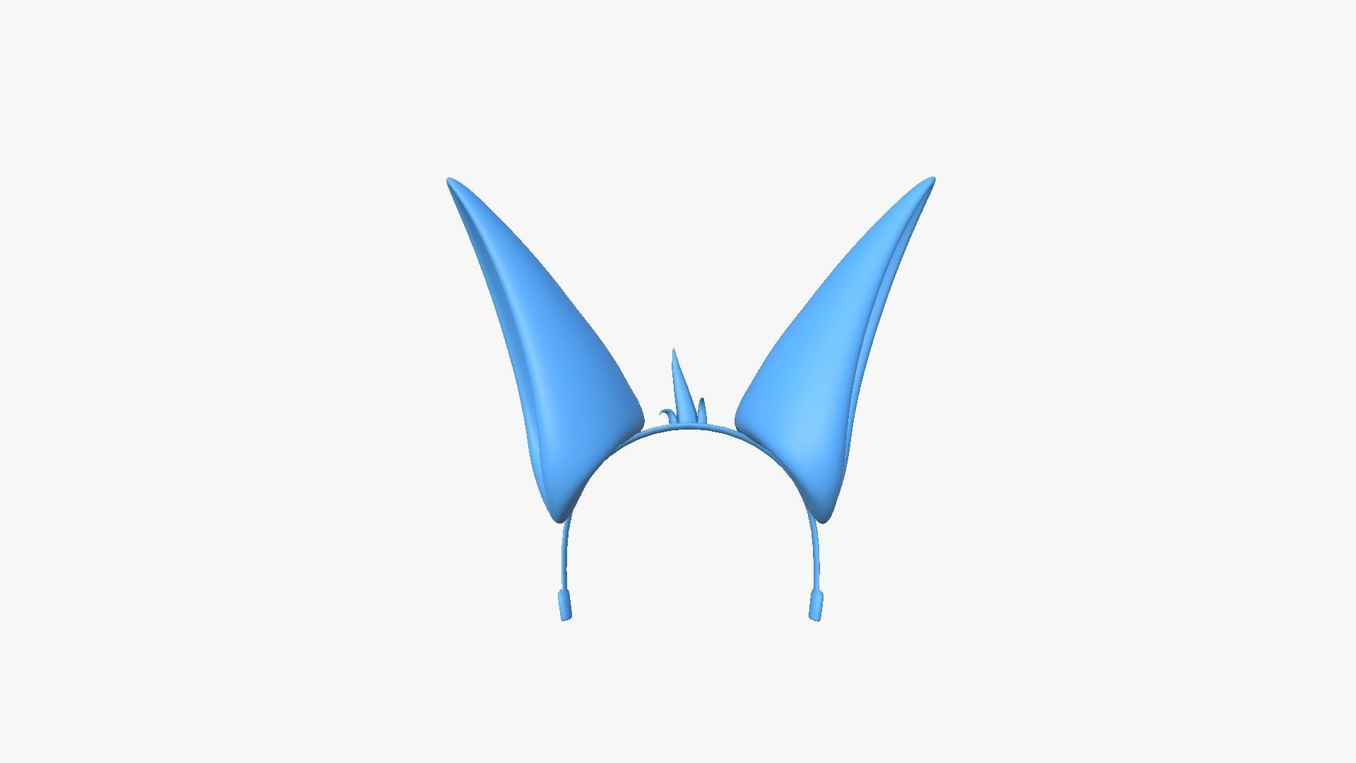 Furry Ears Tiara E04 Beige - Headband Character Design Low-poly 3D model_8