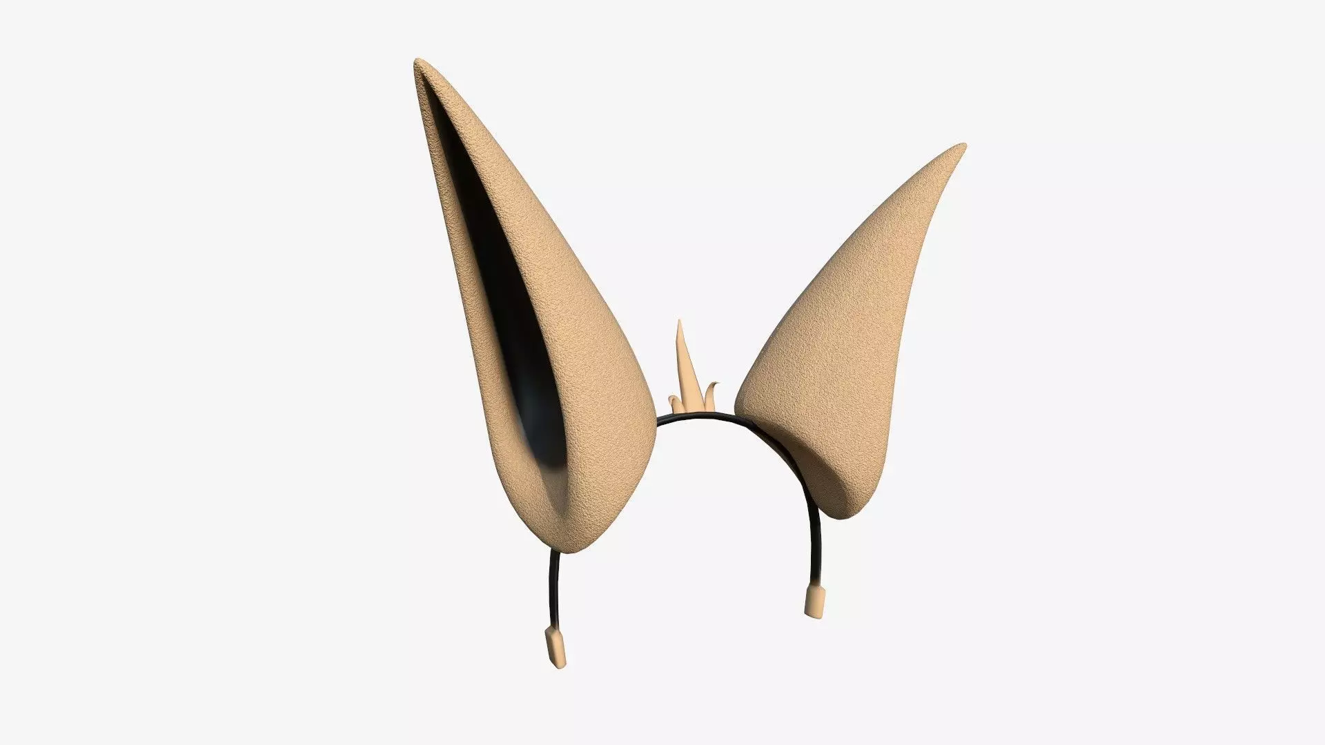 Furry Ears Tiara E04 Beige - Headband Character Design Low-poly 3D model_0