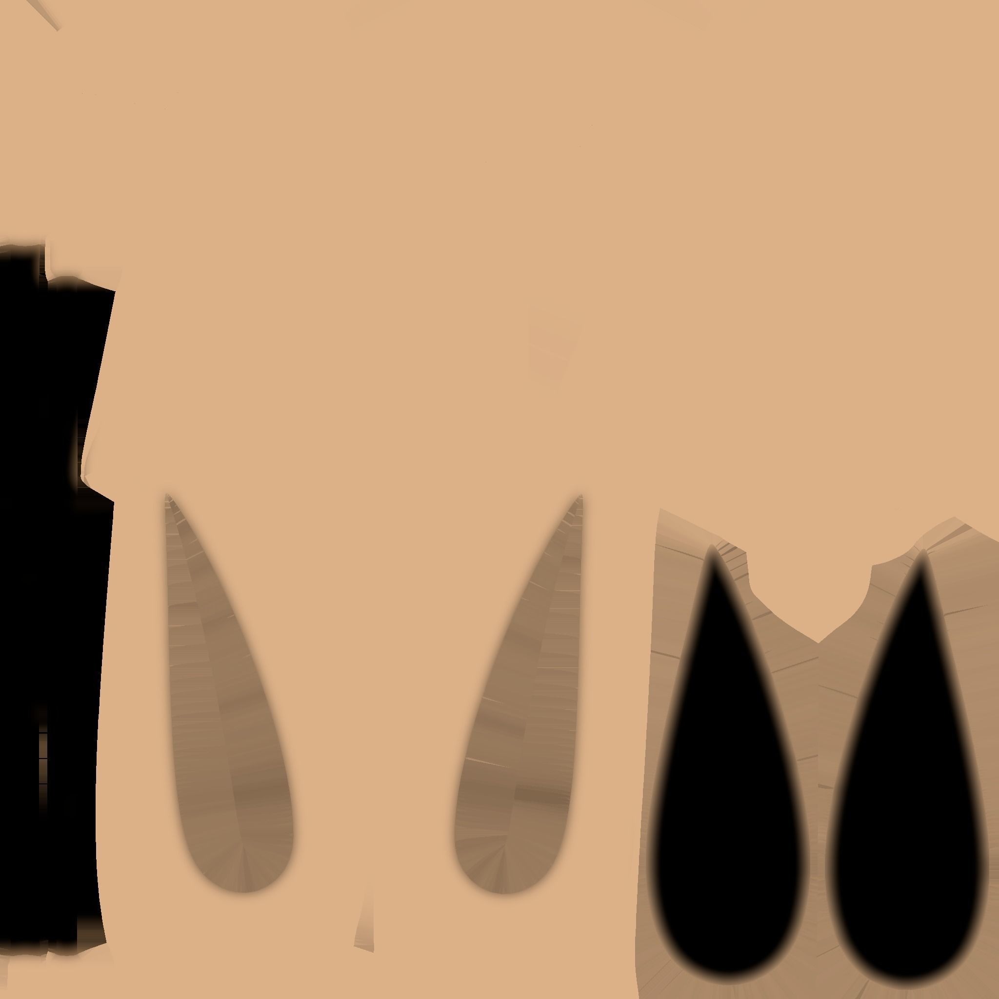 Furry Ears Tiara E04 Beige - Headband Character Design Low-poly 3D model_17